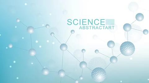 Structure molecule and communication Dna, atom, neurons. Science concept for Stock Illustration