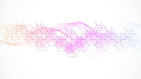 Structure molecule and communication Dna, atom, neurons. Science concept for Illustrazione stock