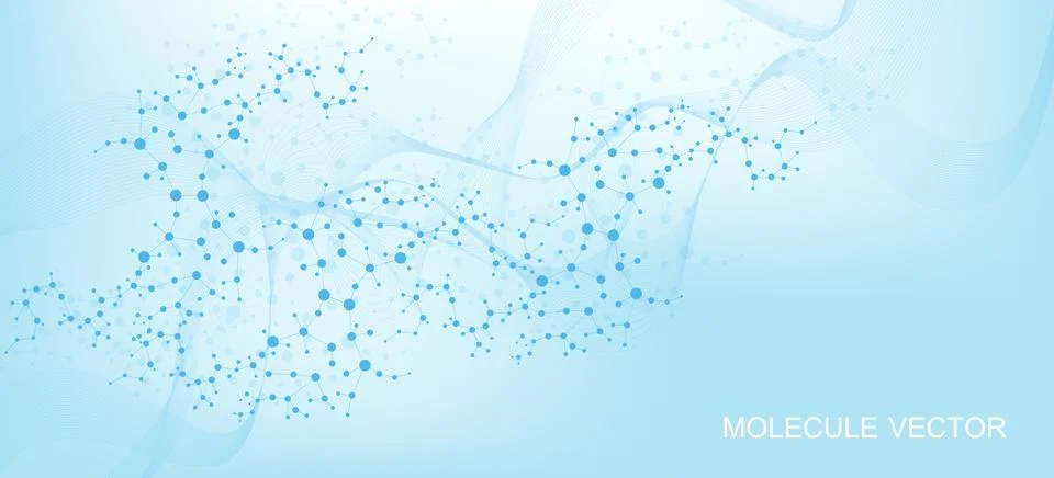 Structure molecule and communication. Dna, atom, neurons. Scientific concept for Illustrazione stock