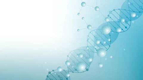 Structure molecule and communication. Dna, atom, neurons. Scientific concept for Stock Illustration