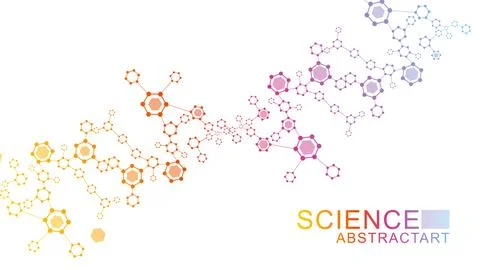 Structure molecule and communication Dna, atom, neurons. Science concept for Illustrazione stock