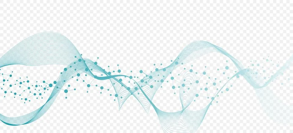 Structure molecule and communication Dna, atom, neurons. Science concept for Stock Illustration