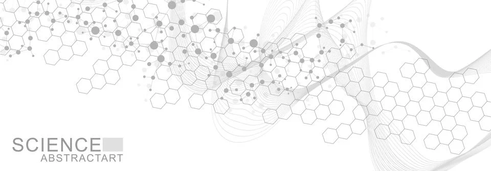 Structure molecule and communication Dna, atom, neurons. Science concept for Stock Illustration
