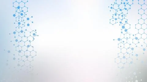 Structure molecule and communication. Dna, atom, neurons. Scientific concept for Stock Illustration