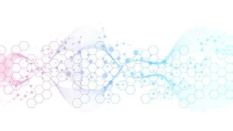 Structure molecule and communication Dna, atom, neurons. Science concept for Stock Illustration