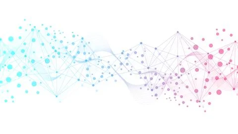 Structure molecule and communication Dna, atom, neurons. Science concept for Illustrazione stock