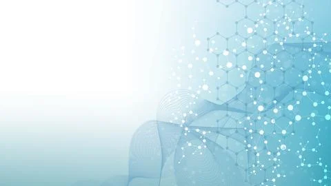 Structure molecule and communication Dna, atom, neurons. Science concept for Stock Illustration
