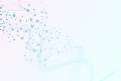Structure molecule and communication. Dna, atom, neurons. Scientific concept for Stock Illustration