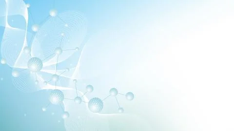 Structure molecule and communication. Dna, atom, neurons. Scientific concept for Stock Illustration