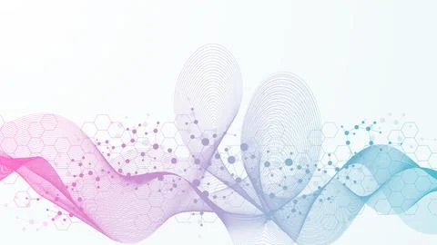 Structure molecule and communication Dna, atom, neurons. Science concept for Stock Illustration