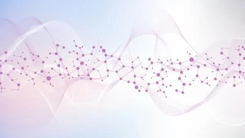 Structure molecule and communication Dna, atom, neurons. Science concept for Stock Illustration