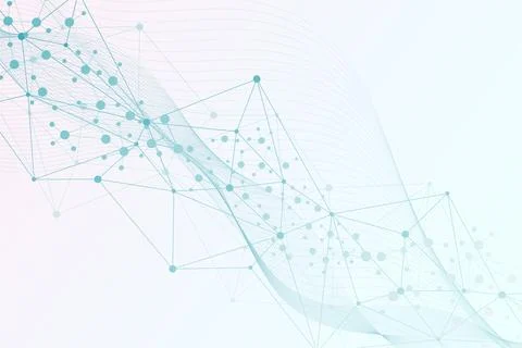Structure molecule and communication Dna, atom, neurons. Science concept for 스톡 일러스트