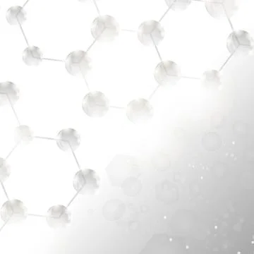 Structure Molecule and Communication. Scientific Background with Atom, Neurons 스톡 일러스트
