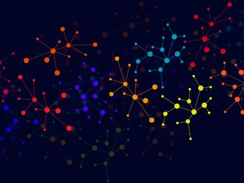 Structure molecule and communication, scientific background. Technology com.. イラスト素材