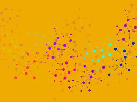 Structure molecule and communication, scientific background. Technology commu Illustrazione stock