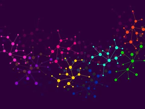 Structure molecule and communication, scientific background. Technology commu Illustrazione stock
