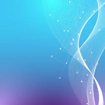 Structure molecule and communication wave flow. Dna, atom, neurons. Scientific 스톡 일러스트