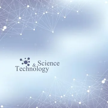 Structure molecule atom dna and communication background. Concept of neurons Stock Illustration