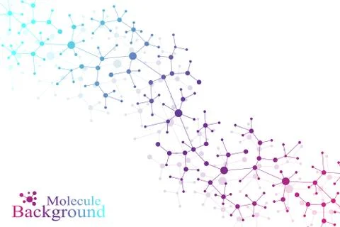 Structure molecule atom dna and communication background. Concept of neurons Stock Illustration