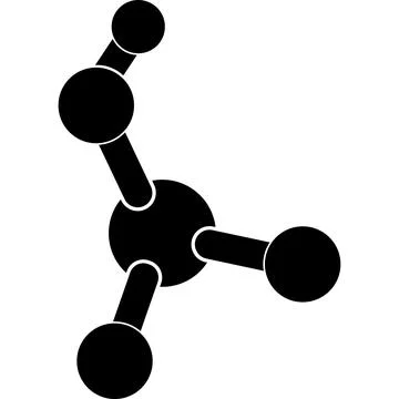 The structure of the molecule. Atoms in a chain. Stock Illustration