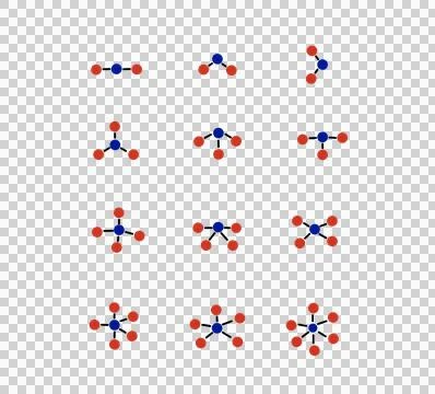Structure of molecule, Chemical model, atomic bond shape Stock Illustration