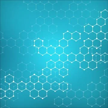 Structure molecule of DNA and neurons. Abstract background. Medicine, science Stock Illustration