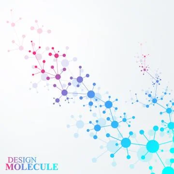 Structure molecule of DNA and neurons. Abstract background. Medicine, science Stock Illustration