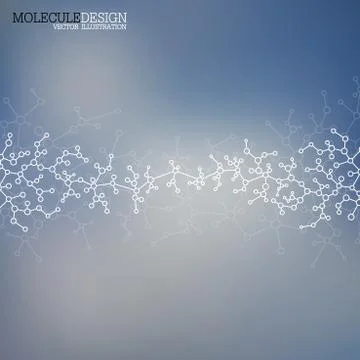 Structure molecule of DNA and neurons. Abstract background. Medicine, science Stock Illustration