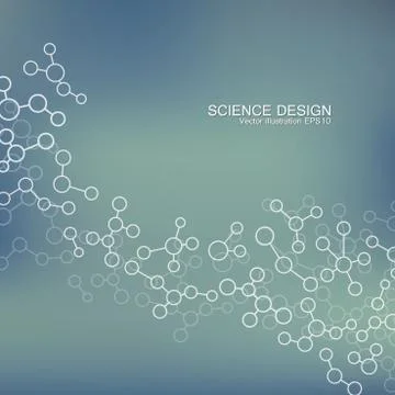 Structure molecule of DNA and neurons. Abstract background. Medicine, science Stock Illustration