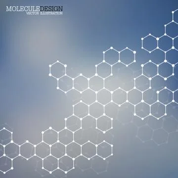 Structure molecule of DNA and neurons. Abstract background. Medicine, science Stock Illustration