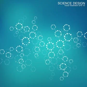 Structure molecule of DNA and neurons. Abstract background. Medicine, science Stock Illustration