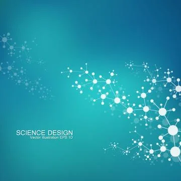 Structure molecule of DNA and neurons. Abstract background. Medicine, science Stock Illustration