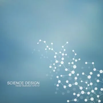 Structure molecule of DNA and neurons. Abstract background. Medicine, science Stock Illustration