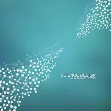 Structure molecule of DNA and neurons. Abstract background. Medicine, science Stock Illustration