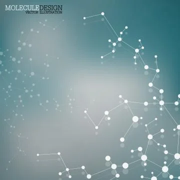 Structure molecule of DNA and neurons. Structural atom. Chemical compounds Stock Illustration