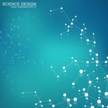Structure molecule of DNA and neurons. Structural atom. Chemical compounds Stock Illustration