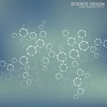 Structure molecule of DNA and neurons. Structural atom. Chemical compounds Stock Illustration