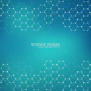 Structure molecule of DNA and neurons. Structural atom. Chemical compounds Stock Illustration