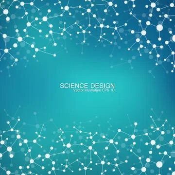 Structure molecule of DNA and neurons. Structural atom. Chemical compounds Stock Illustration