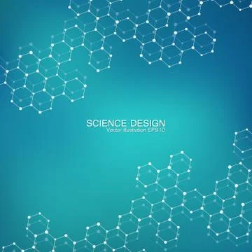 Structure molecule of DNA and neurons. Structural atom. Chemical compounds Stock Illustration