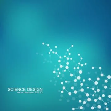 Structure molecule of DNA and neurons. Structural atom. Chemical compounds Stock Illustration