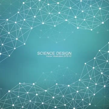 Structure molecule of DNA and neurons. Structural atom. Chemical compounds Stock Illustration