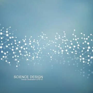 Structure molecule of DNA and neurons. Structural atom. Chemical compounds Stock Illustration