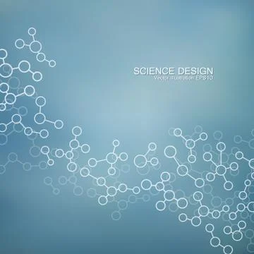 Structure molecule of DNA and neurons. Structural atom. Chemical compounds Stock Illustration