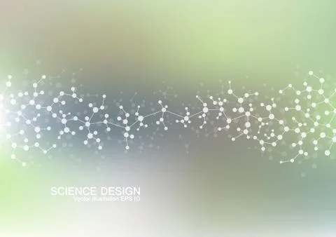 Structure molecule of DNA and neurons. Structural atom. Chemical compounds Stock Illustration