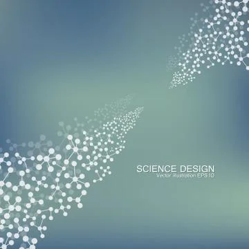 Structure molecule of DNA and neurons. Structural atom. Chemical compounds Stock Illustration