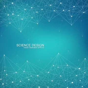 Structure molecule of DNA and neurons. Structural atom. Chemical compounds Stock Illustration