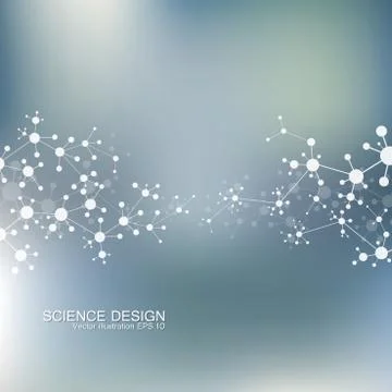 Structure molecule of DNA and neurons. Structural atom. Chemical compounds Stock Illustration