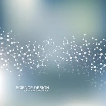 Structure molecule of DNA and neurons. Structural atom. Chemical compounds Stock Illustration