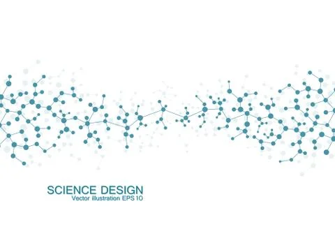 Structure molecule of DNA and neurons. Structural atom. Chemical compounds Stock Illustration